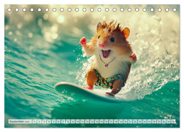 Produktbild: Hamster auf Reisen (Tischkalender 2026 DIN A5 quer), CALVENDO Monatskalender
