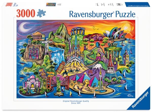 Produktbild: Erwachsenenpuzzle 3000 Teile - Sch&auml;tze der Welt