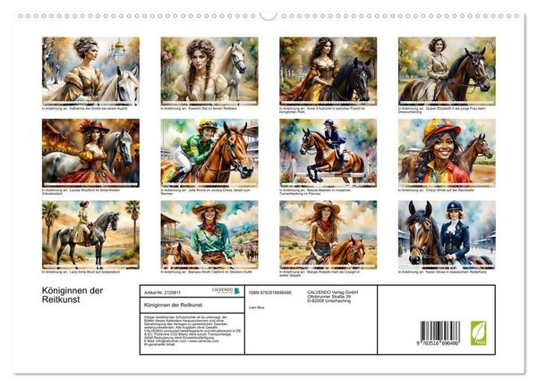 Produktbild: K&ouml;niginnen der Reitkunst (hochwertiger Premium Wandkalender 2026 DIN A2 quer), Kunstdruck in Hochglanz