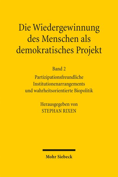 Produktbild: Die Wiedergewinnung des Menschen als demokratisches Projekt