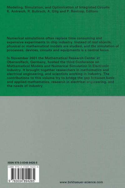 Produktbild: Modeling, Simulation, and Optimization of Integrated Circuits