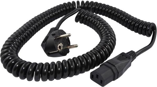 Produktbild: HAWA R6502 Kaltger&auml;te Anschlusskabel Schwarz 1.6m Spiralkabel