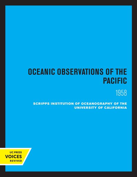 Produktbild: Oceanic Observations of the Pacific, 1958