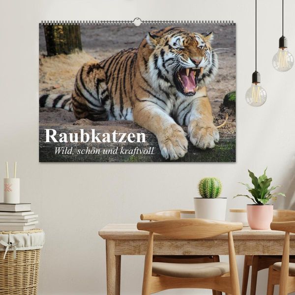 Produktbild: Raubkatzen. Wild, sch&ouml;n und kraftvoll (Wandkalender 2026 DIN A2 quer), CALVENDO Monatskalender