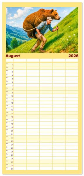 Produktbild: Familienplaner 2026 - Tierische Redewendungen - Ein Kalender voller Spr&uuml;che und Sprachbilder mit 5 Spalten (Wandkalender, 21 x 45 cm) CALVENDO