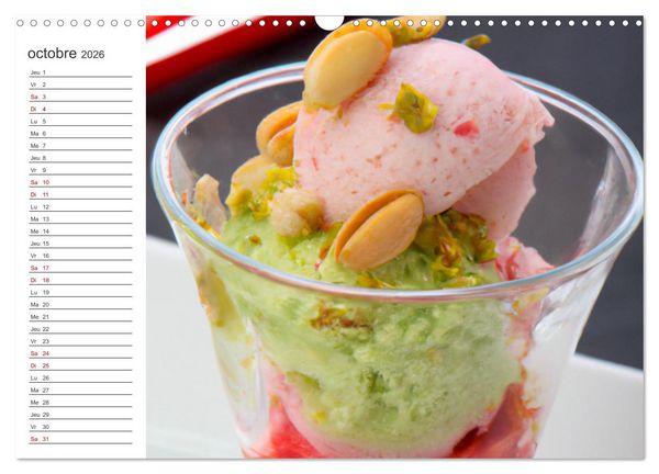 Produktbild: Gourmandises glac&eacute;es (Calendrier mural 2026 DIN A3 vertical), CALVENDO calendrier mensuel