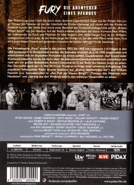 Produktbild: Fury - Komplettbox / Die komplette 114-teilige Kultserie in einer Box (Pidax Serien-Klassiker) [19 DVDs]