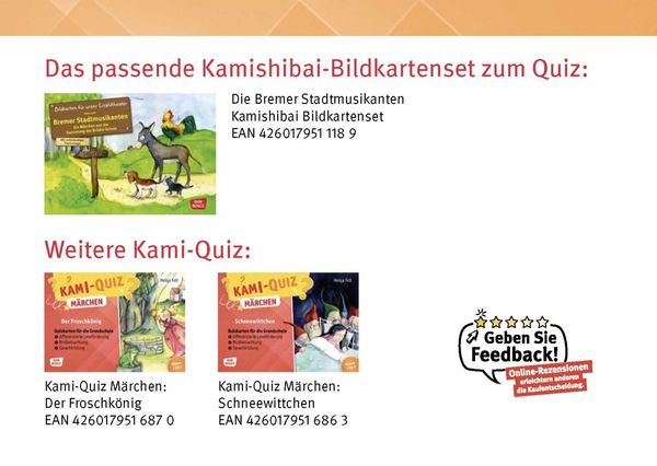 Produktbild: Kami-Quiz M&auml;rchen: Die Bremer Stadtmusikanten