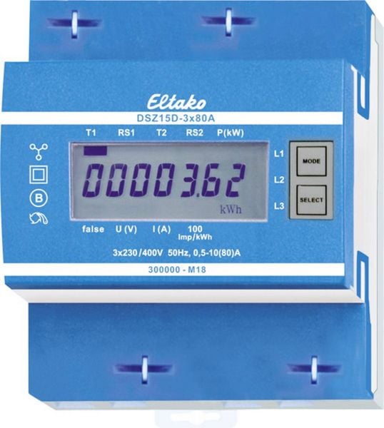 Produktbild: Eltako DSZ15D-3x80A MID 28380015 Drehstromz&auml;hler digital 80 A MID-konform: Ja 1 St.