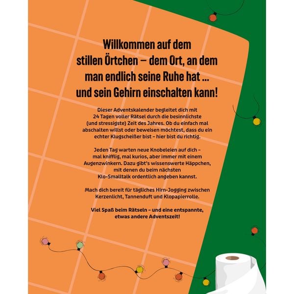 Produktbild: Weihnachten auf dem Thron: Der Klo-R&auml;tsel-Adventskalender. Mit 24 R&auml;tselh&auml;ufchen durch den Advent