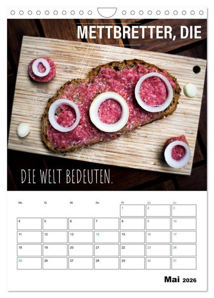 Produktbild: Mettkalender - Spread Some Mett. (Wandkalender 2026 DIN A4 hoch), CALVENDO Monatskalender