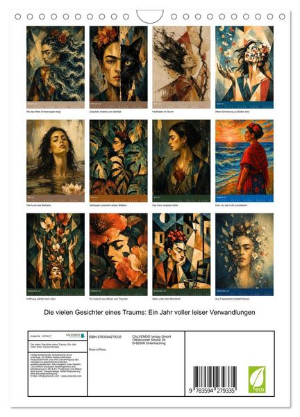 Produktbild: Die vielen Gesichter eines Traums: Ein Jahr voller leiser Verwandlungen (Wandkalender 2027 DIN A4 hoch), CALVENDO Monatskalender