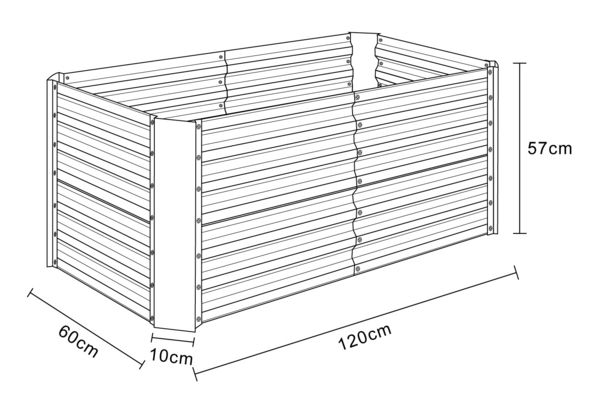 Produktbild: Metall Hochbeet Gartenbeet 180x90 Galdo L