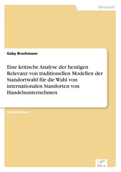 Produktbild: Eine kritische Analyse der heutigen Relevanz von traditionellen Modellen der Sta