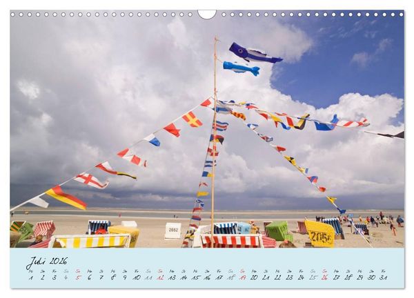 Produktbild: Nordsee &ndash; D&uuml;nen, Sand, Wasser und Wolken (Wandkalender 2026 DIN A3 quer), CALVENDO Monatskalender