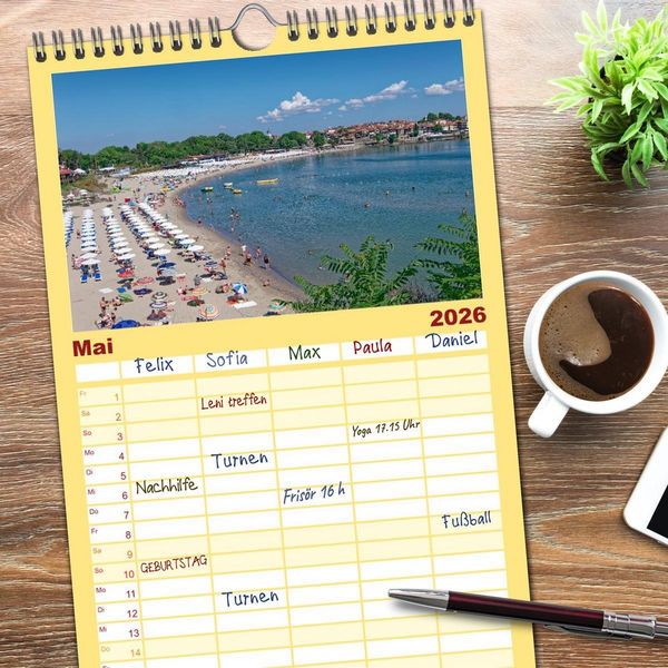 Produktbild: Familienplaner 2026 - Bulgarien. Berge und Meer. mit 5 Spalten (Wandkalender, 21 x 45 cm) CALVENDO