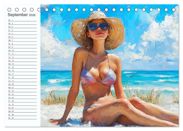Produktbild: Frauen im Sommer. Lebensfreude, Sonne und Strand (Tischkalender 2026 DIN A5 quer), CALVENDO Monatskalender