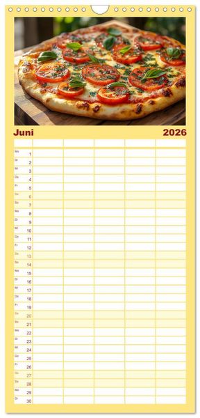 Produktbild: Familienplaner 2026 - Pizza geht immer - Zu jeder Jahreszeit mit 5 Spalten (Wandkalender, 21 x 45 cm) CALVENDO