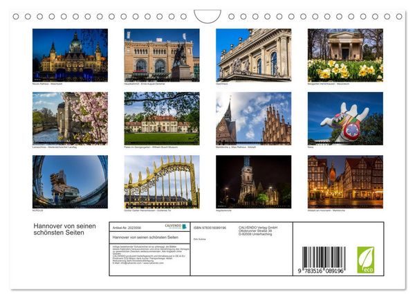 Produktbild: Hannover von seinen sch&ouml;nsten Seiten (Wandkalender 2026 DIN A4 quer), CALVENDO Monatskalender