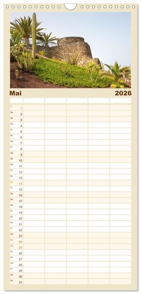 Produktbild: Familienplaner 2026 - Fuerteventura &ndash; Von Str&auml;nden und Bergen mit 5 Spalten (Wandkalender, 21 x 45 cm) CALVENDO