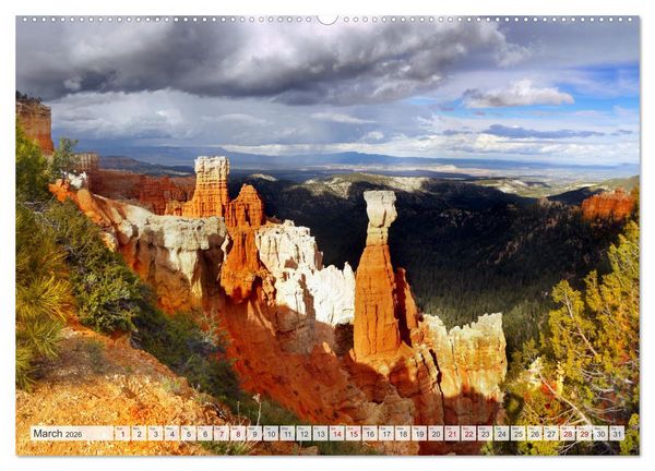 Produktbild: Bryce Canyon, Sunrise and Sunset points (High Quality Premium Wall Calendar 2026 DIN A2 landscape),CALVENDO 12 Month Wall Calendar