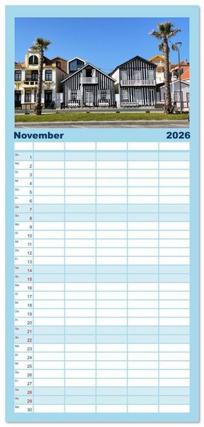 Produktbild: Familienplaner 2026 - Pen&iacute;nsula Ib&eacute;rica mit 5 Spalten (Wandkalender, 21 x 45 cm) CALVENDO