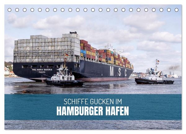 Produktbild: Schiffe gucken im Hamburger Hafen (Tischkalender 2026 DIN A5 quer), CALVENDO Monatskalender