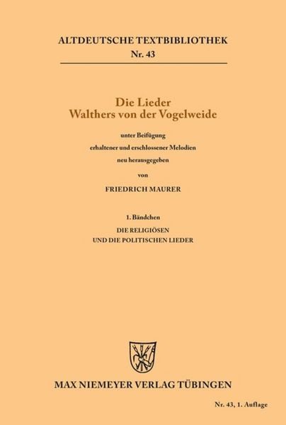 Produktbild: Die Lieder Walthers von der Vogelweide