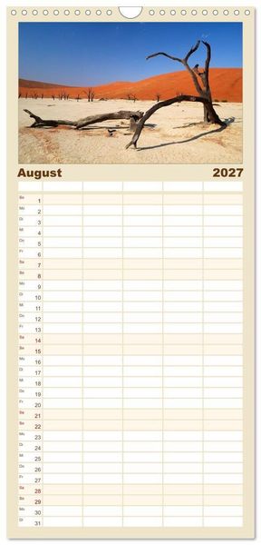Produktbild: Familienplaner 2027 - Facetten Namibias mit 5 Spalten (Wandkalender, 21 x 45 cm) CALVENDO