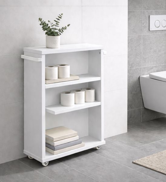 Produktbild: Holz Badschrank Nischenregal Nilari 61 x 20 x 45
