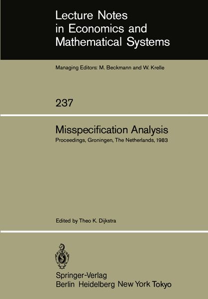 Produktbild: Misspecification Analysis