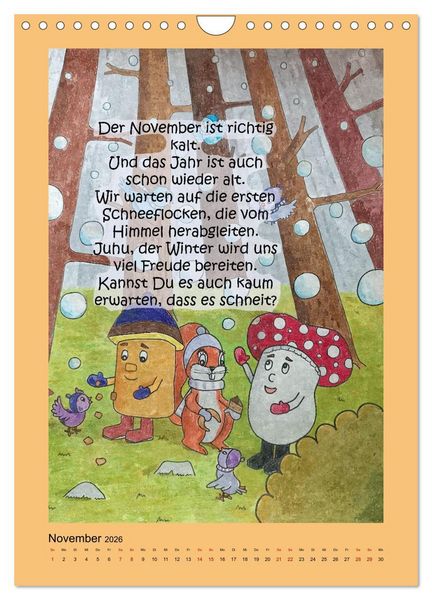 Produktbild: Tobi und das Jahr (Wandkalender 2026 DIN A4 hoch), CALVENDO Monatskalender