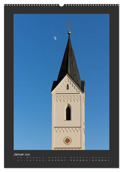 Produktbild: Kircht&uuml;rme im Landkreis F&uuml;rstenfeldbruck (hochwertiger Premium Wandkalender 2026 DIN A2 hoch), Kunstdruck in Hochglanz