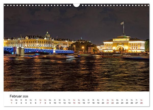 Produktbild: St. Petersburg bei Nacht (Wandkalender 2026 DIN A3 quer), CALVENDO Monatskalender