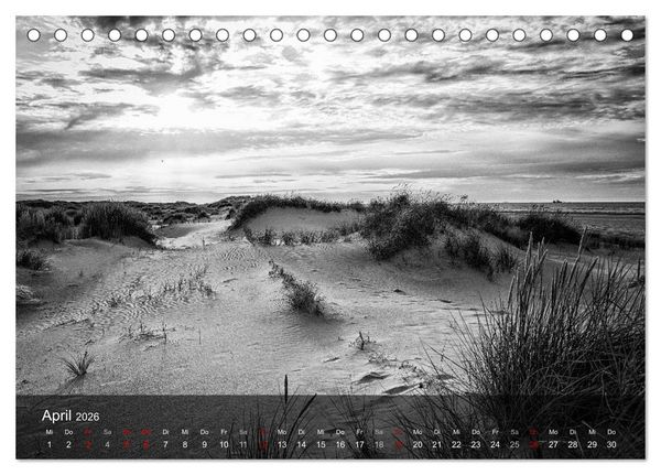 Produktbild: Wangerooge Noir (Tischkalender 2026 DIN A5 quer), CALVENDO Monatskalender