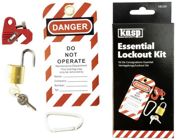 Produktbild: Kasp K81100 Verriegelungs-/Lockout-Set 145mm Messing, Silber Schl&uuml;sselschloss