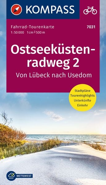 Produktbild: KOMPASS Fahrrad-Tourenkarte Ostseek&uuml;stenradweg 2 1:50.000