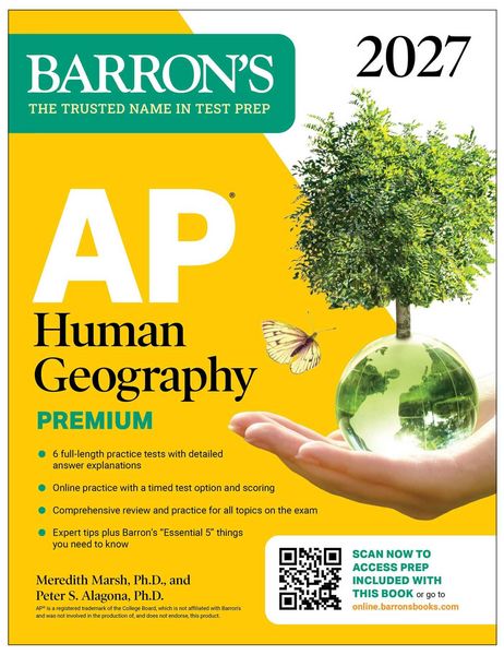 Produktbild: AP Human Geography Premium, 2027: Prep Book with 6 Practice Tests+ Comprehensive Review + Online Practice
