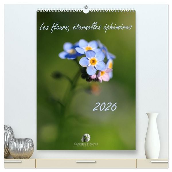 Produktbild: Les fleurs, &eacute;ternelles &eacute;phem&egrave;res (Calendrier mural 2026 DIN A2 horizontal) calendrier de bureau