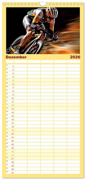 Produktbild: Familienplaner 2026 - Sportarten mit 5 Spalten (Wandkalender, 21 x 45 cm) CALVENDO