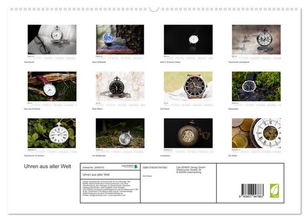 Produktbild: Uhren aus aller Welt (hochwertiger Premium Wandkalender 2026 DIN A2 quer), Kunstdruck in Hochglanz
