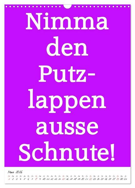 Produktbild: Spr&uuml;che aus&acute;m Pott (Wandkalender 2026 DIN A3 hoch), CALVENDO Monatskalender