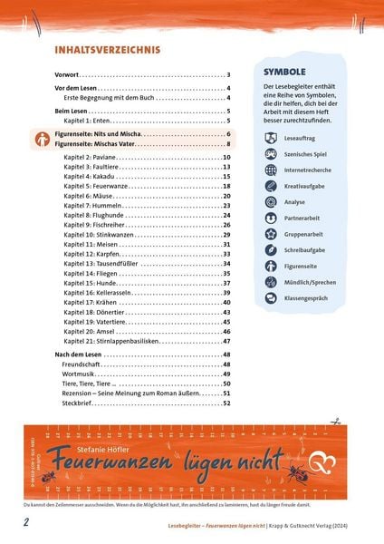Produktbild: Feuerwanzen l&uuml;gen nicht &ndash; Stefanie H&ouml;fler &ndash; Lesebegleiter