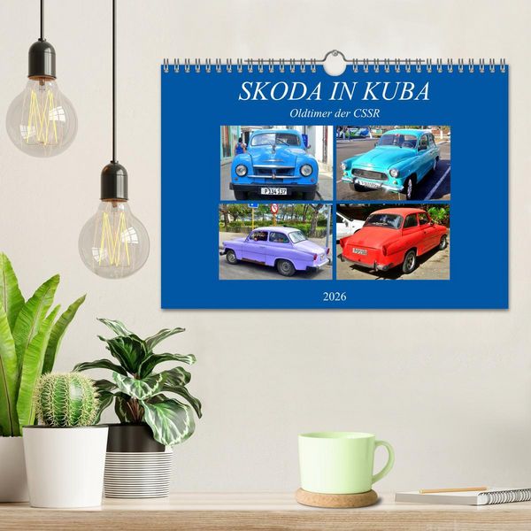 Produktbild: SKODA IN KUBA - Oldtimer der CSSR (Wandkalender 2026 DIN A4 quer), CALVENDO Monatskalender