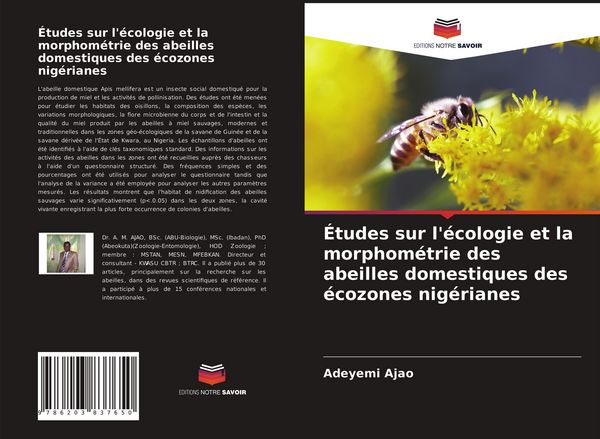 Produktbild: &Eacute;tudes sur l'&eacute;cologie et la morphom&eacute;trie des abeilles domestiques des &eacute;cozones nig&eacute;rianes