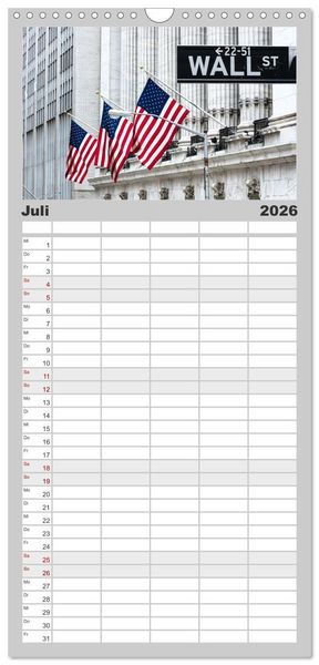 Produktbild: Familienplaner 2026 - New York City - Atemberaubende Ansichten mit 5 Spalten (Wandkalender, 21 x 45 cm) CALVENDO