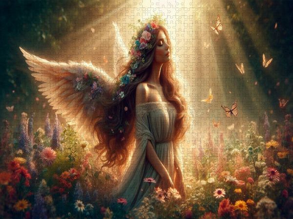 Produktbild: CALVENDO Puzzle Vertr&auml;umter Engel | 1000 Teile Lege-Gr&ouml;&szlig;e 64x48cm Foto-Puzzle f&uuml;r gl&uuml;ckliche Stunden