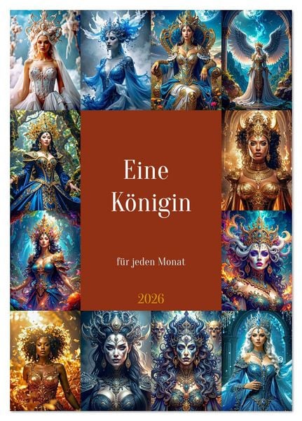 Eine Königin für jeden Monat (Tischkalender 2026 DIN A5 hoch), CALVENDO Monatskalender