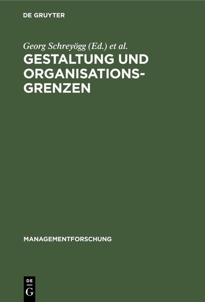 Produktbild: Gestaltung und Organisationsgrenzen