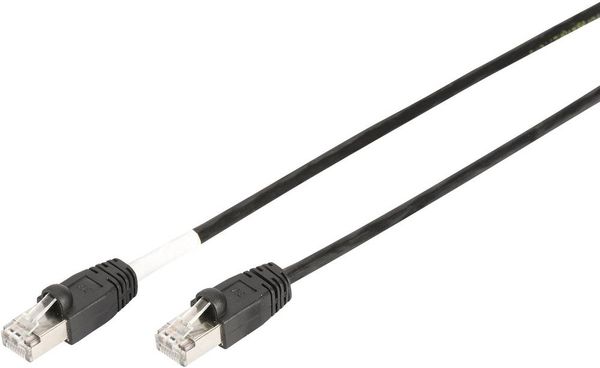 Produktbild: Digitus DK-1644-050/BL-OD RJ45 Patchkabel CAT 6 S/FTP 5.00 m Schwarz UV-Best&auml;ndig, verdrillte Paare 1 St.